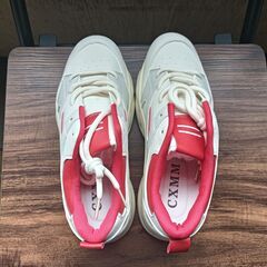 新品 22.5cm レディース スニーカー ホワイト 厚底 シューズ【2000-405-S】の画像