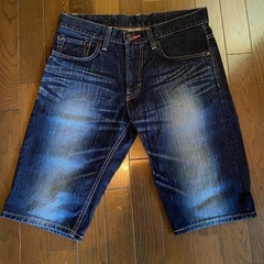 使用少美品日本製EDWINデニムジーンズショートハーフパンツワー...