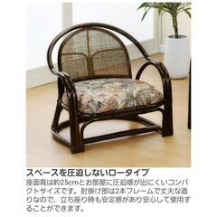 籐【ラタン】アームチェア ロータイプ 座面高25cm... 今枝商店 TK100の画像