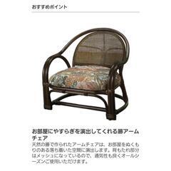 籐【ラタン】アームチェア ロータイプ 座面高25cm... 今枝商店 TK100の画像