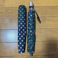 紺色　緑色　水玉模様　ドット柄 折りたたみ傘　折り畳み傘　50c...
