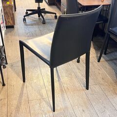 【在庫4脚有/単品販売】ダイニングチェア 黒 ブラック 合皮張り ★買取帝国 志木店の画像