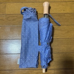 折り畳み傘　水色　ドット柄 折りたたみ傘　資生堂　50cm 水玉...