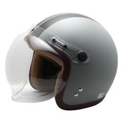 ほぼ新品 フリーサイズ バイク用ジェットヘルメット マットグレー...