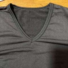 黒 ブラック　Vネック 半袖　Tシャツ M 古着　部屋着　パジャマ　仕事着　介護の画像