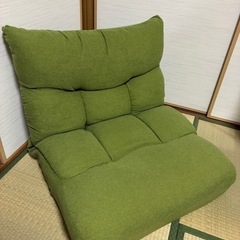 座椅子ソファー🛋️グリーンの画像