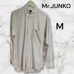 Mr.JUNKO ストライプ 長袖シャツ Mサイズ パープル系 ...