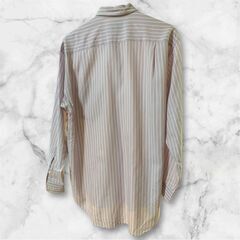Mr.JUNKO ストライプ 長袖シャツ Mサイズ パープル系 上品 おしゃれの画像