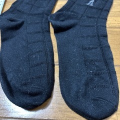 マンシングウェア　黒　ペンギン　刺繍　ワンポイント　靴下　ソックス　1足　メンズの画像