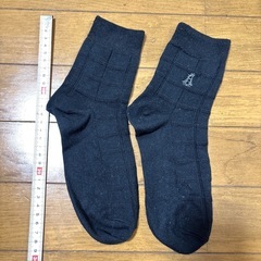 マンシングウェア　黒　ペンギン　刺繍　ワンポイント　靴下　ソックス　1足　メンズの画像