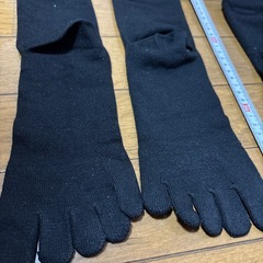 黒 五本指　靴下　ソックス 2足　セット　まとめ売り　まとめて　仕事着　介護　お得の画像