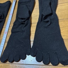 黒 五本指　靴下　ソックス 2足　セット　まとめ売り　まとめて　仕事着　介護　お得の画像