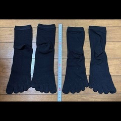 黒 五本指　靴下　ソックス 2足　セット　まとめ売り　まとめて　仕事着　介護　お得の画像