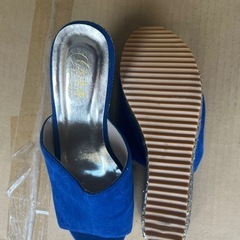 ラメ入りミュール美品23.5-24cmヒール高10cmの画像