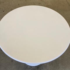 【KJ171】美品 ホワイト 丸テーブル カフェダイニング カウンターテーブル サイドテーブル　ティーテーブル　検)一人暮らし 家具 収納 ダイニング リビング キッチン 冷蔵庫 洗濯機 テーブル ラック レンジ キャビネット ソファの画像