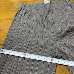 ストライプ ルームウェア グレー　ステテコ　Ｌ　部屋着　介護　パジャマ　半ズボン　ハーフパンツの画像