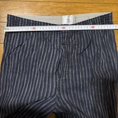 ネイビー　紺色　ストライプ ステテコ　LL パジャマ　部屋着　介護　夏服　涼しい　ルームウェア　ハーフパンツ　7分丈の画像