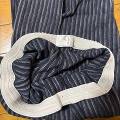 ネイビー　紺色　ストライプ ステテコ　LL パジャマ　部屋着　介護　夏服　涼しい　ルームウェア　ハーフパンツ　7分丈の画像