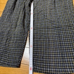 チェック柄 紺色　ネイビー　ステテコ Ｌ　男性用　部屋着　パジャマ　半ズボン　介護　7分丈の画像