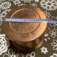 【中古】深型　銅鍋　20cmの画像