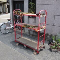 6輪台車 ストックカート 棚板2枚付き ★ 動作良好 ６輪車 台...