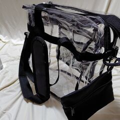 【まだ受付中】未使用品 オールクリアー ショルダーバッグ イベントに♪ 押し活にも♪ 黒 早い者勝ちです✨✨の画像