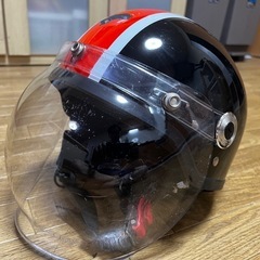 半帽 半キャップ サイズフリー 57〜60cm 赤／黒 バブルシ...