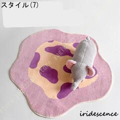 韓国風ラグマット ピンクの画像