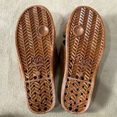 未使用　サンダル まとめ　パール印　メンズ　Ｍサイズ 24.5（23.5㎝～25㎝）　12足　茶色　ベンサン　ギョサン　約12㎏の画像