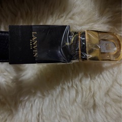 ★未使用品！LANVIN PARIS 紳士ベルト黒 牛革★の画像