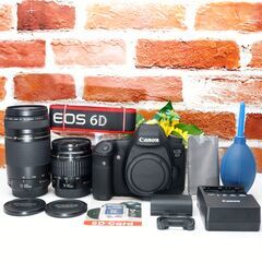 【全国送料無料】 Canon EOS 6D✨ フルサイズ 望遠 ダブルレンズセット ズームセット✨ 届いたらすぐに使えます✨ シングルセットもご相談ください♪  キヤノン キャノンの画像