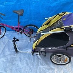 子供、ペット大喜び 自転車 キッズ　トレーラー　burley バーレー　ハニービー　の画像