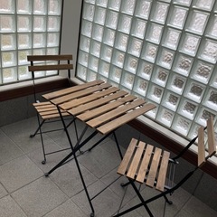 IKEA イケア　ガーデン　デーブル　チェア　セットの画像