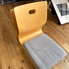 木製座椅子 グレー　2個セットの画像