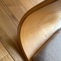 木製座椅子 グレー　2個セットの画像
