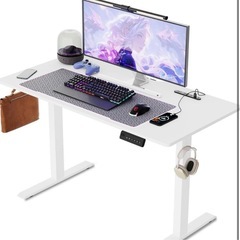 【新品未使用品】　電動昇降式デスク　机　ゲーミングデスクUSB・...