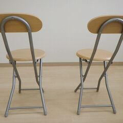 折りたたみチェア2脚（合板）【小金井市民限定】（小金井市再生家具）品番：06-03-23 ※新規優先の画像