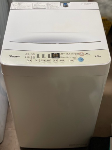 ー品販売  送料・設置込み可洗濯機4.5kg Hisense 2021年【分解クリーニング 洗濯機