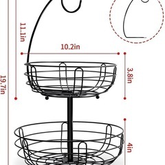 バナナフック付きフルーツバスケットの画像