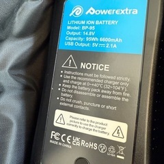 【未使用】Powerextra 95Wh 6600mAh BP-95 V マウント Vロック バッテリー ソニービデオデジタルカメラビデオカメラ ブロードキャスト DSLR LEDライトモニター HDCAM XDCAM その他のビデオカメラに対応の画像