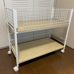 スチールラック ワゴン 白