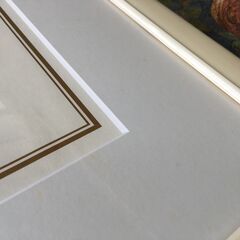 お値下げ①【未使用品】アートフレーム 木製額 額縁 三三 606×455㎜ パールホワイト マットボード の画像