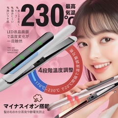 【新品未使用品】　ヘアアイロン　ストレート　4段階温度調整　コンパクト　軽量の画像
