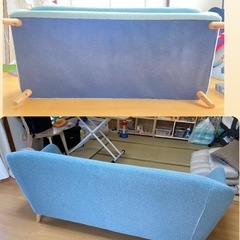 ニトリ　ソファー　カルム
　2.5人掛け　ターコイズ の画像