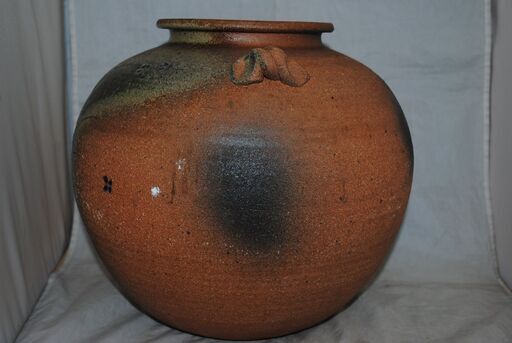 1351J] 信楽焼 壺 花瓶 オブジェクト 置物 飾物 高さ約32cm
