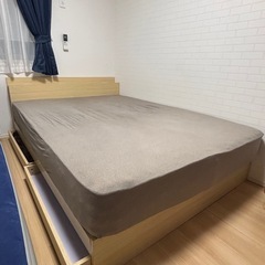 【6/21に取りに来られる方】LOWYA ダブルベッド　& マッ...
