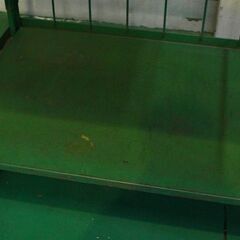 引き取り限定 かご台車 中間棚板付 業務用 カゴ台車 ロールボックス 荷物置棚　L字折りたたみラック キャスター ストッパー付 運搬の画像