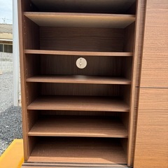 決まりました！美品　ニトリ　シューズボックス　靴箱　収納棚　木目調　ダークブラウンの画像
