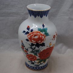 [1352J]有田焼　壺　明陶　色絵　花