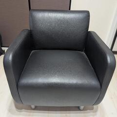 肘付き1人掛けソファ（黒）美品